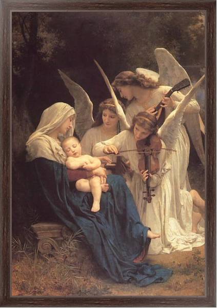 Постер Песня ангелов ( мадонна с ангелами ) с типом исполнения На холсте в раме в багетной раме 221-02