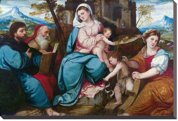 Постер Мадонна с младенцем и Святыми 3 с типом исполнения На холсте без рамы