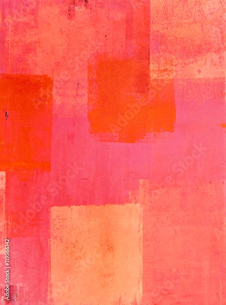 Постер Розово-оранжевая геометрическая абстракция с типом исполнения На холсте в раме в багетной раме 221-01