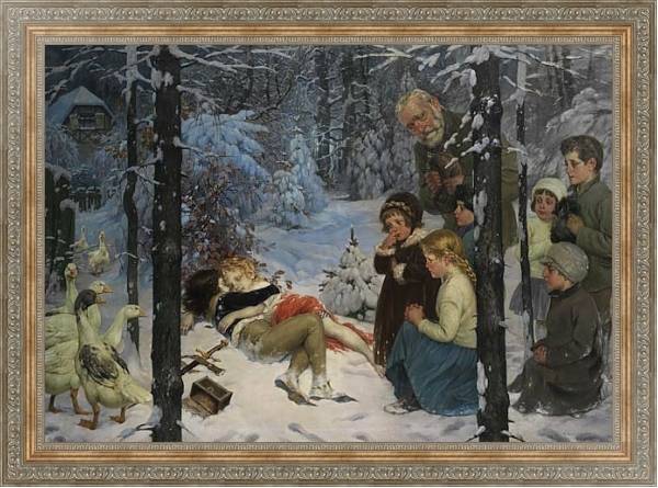 Постер Kinder im Schnee с типом исполнения На холсте в раме в багетной раме 484.M48.310