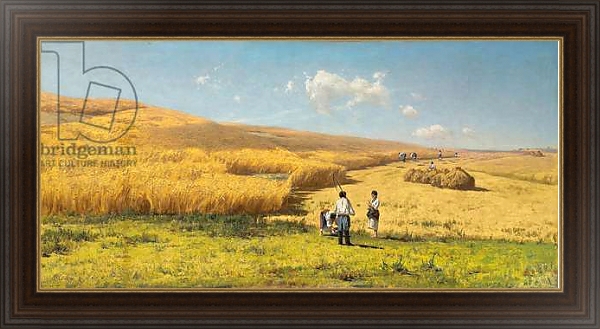 Постер Harvest in the Ukraine, 1880 с типом исполнения На холсте в раме в багетной раме 1.023.151