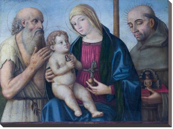 Постер Дева Мария с младенцем и Святыми 3 с типом исполнения На холсте без рамы