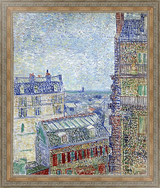 Постер Вид Парижа из комнаты Винсента с типом исполнения На холсте в раме в багетной раме 484.M48.310