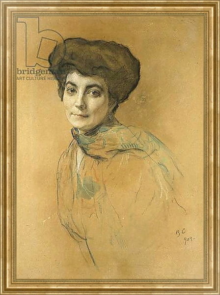 Постер Portrait of Elena Ivanovna Roerich, 1909 с типом исполнения На холсте в раме в багетной раме NA033.1.051