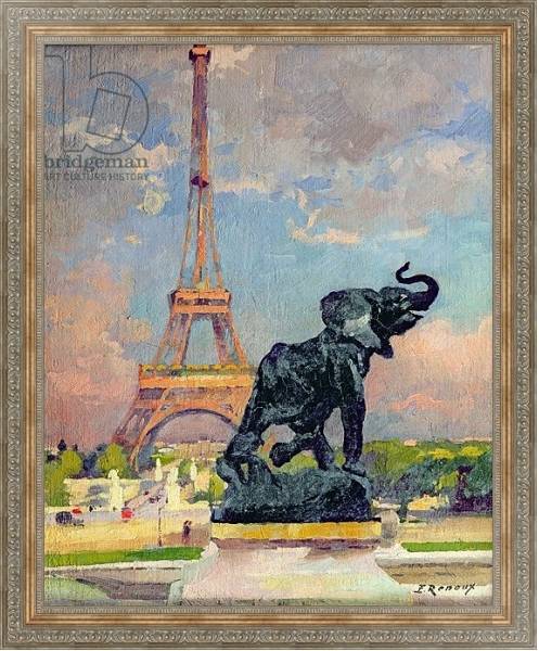 Постер The Eiffel Tower and the Elephant by Fremiet с типом исполнения На холсте в раме в багетной раме 484.M48.310