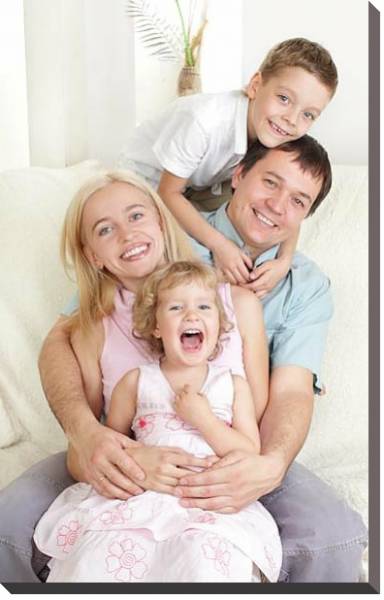 Постер Счастливая семья с типом исполнения На холсте без рамы