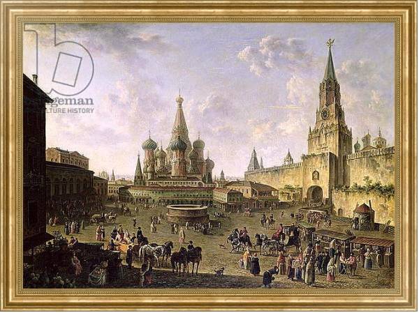 Постер Red Square, Moscow, 1801 с типом исполнения На холсте в раме в багетной раме NA033.1.051