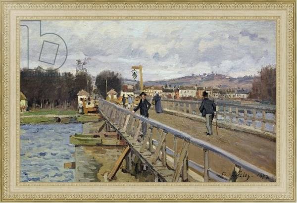 Постер Footbridge at Argenteuil, 1872 с типом исполнения На холсте в раме в багетной раме 484.M48.725