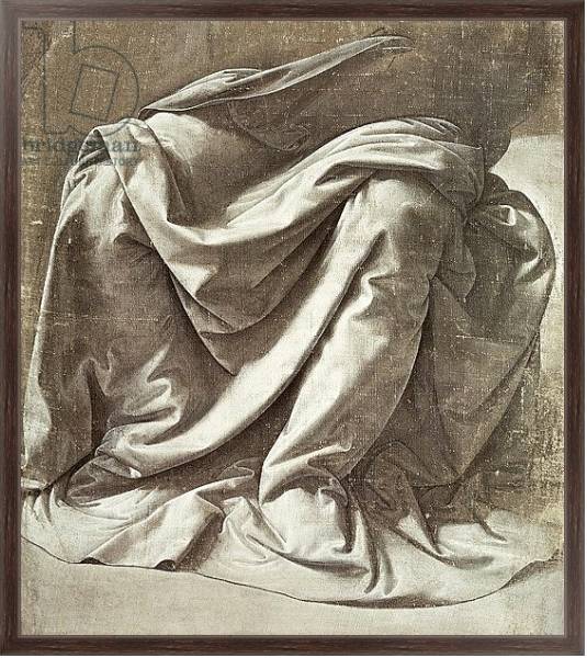 Постер Drapery study for a Seated Figure, c.1475-80 с типом исполнения На холсте в раме в багетной раме 221-02