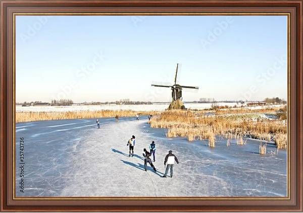 Постер Катание на коньках, Голландия с типом исполнения На холсте в раме в багетной раме 35-M719P-83