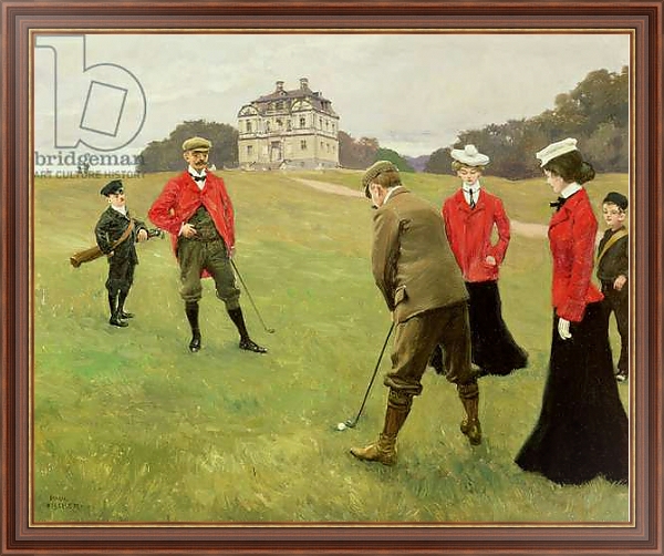 Постер Golf Players at Copenhagen Golf Club с типом исполнения На холсте в раме в багетной раме 35-M719P-83