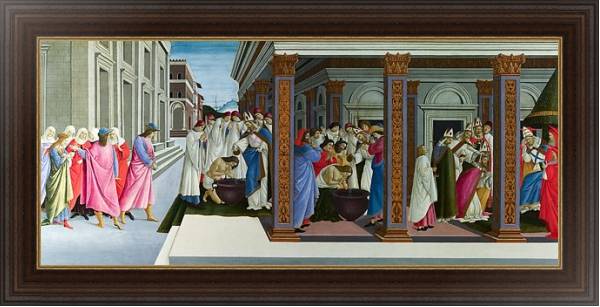Постер Четыре сцены из старой жизни Святого Зиновия с типом исполнения На холсте в раме в багетной раме 1.023.151