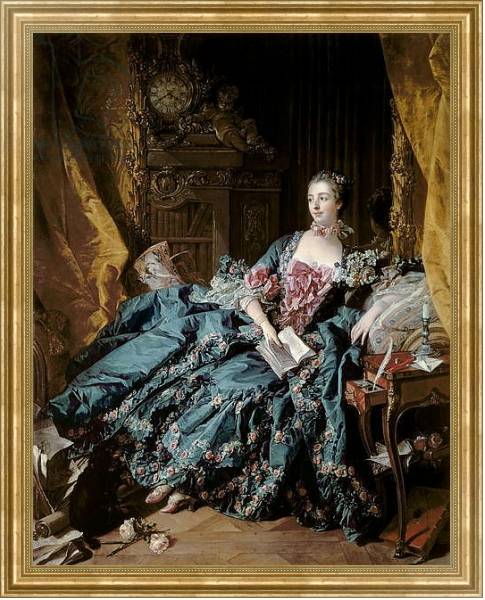 Постер Madame de Pompadour, 1756 с типом исполнения На холсте в раме в багетной раме NA033.1.051