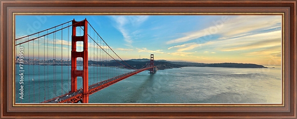Постер США, Сан-Франциско. Golden Gate Bridge с типом исполнения На холсте в раме в багетной раме 35-M719P-83