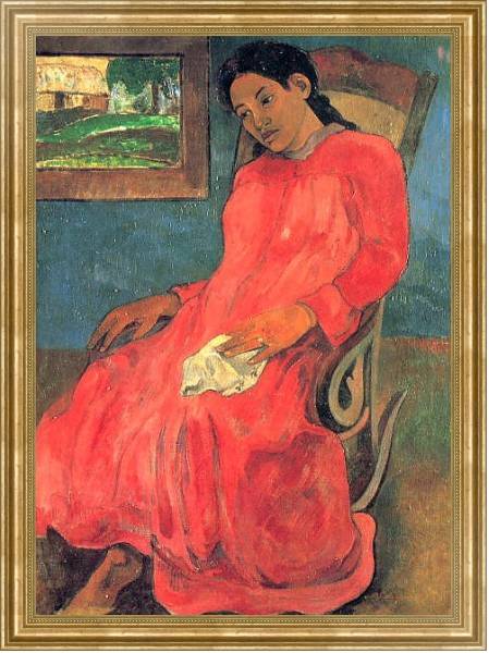 Постер Женщина в красном 2 с типом исполнения На холсте в раме в багетной раме NA033.1.051