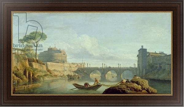 Постер The Bridge and Castle Sant'Angelo, 1745 с типом исполнения На холсте в раме в багетной раме 1.023.151