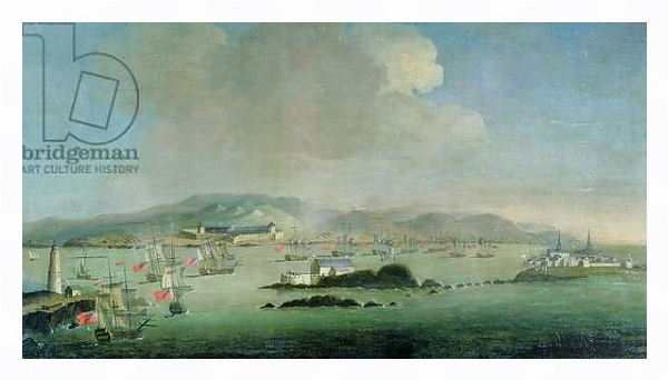 Постер A Sea Battle off the Coast of Louis Berg, Canada с типом исполнения На холсте в раме в багетной раме 221-03