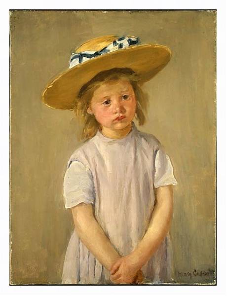 Постер Ребенок в соломенной шляпе с типом исполнения На холсте в раме в багетной раме 221-03