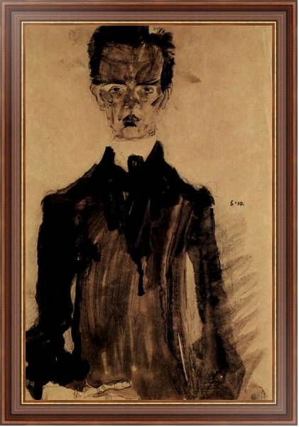 Постер Автопортрет в черном с типом исполнения На холсте в раме в багетной раме 35-M719P-83