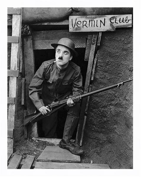 Постер Chaplin, Charlie (Shoulder Arms) с типом исполнения На холсте в раме в багетной раме 221-03