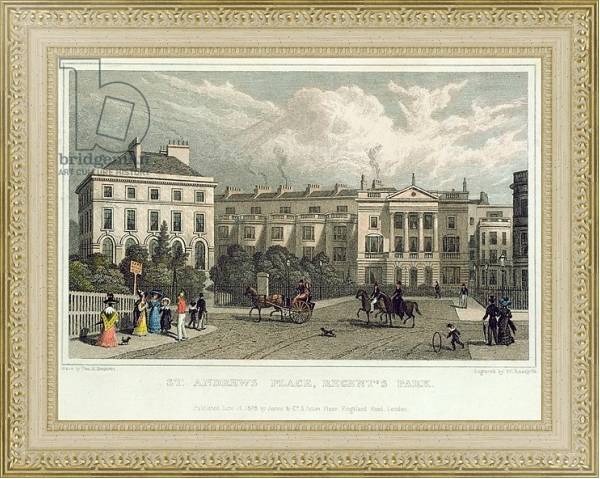Постер St. Andrews Place, Regents Park, 1828 с типом исполнения Акварель в раме в багетной раме 484.M48.725