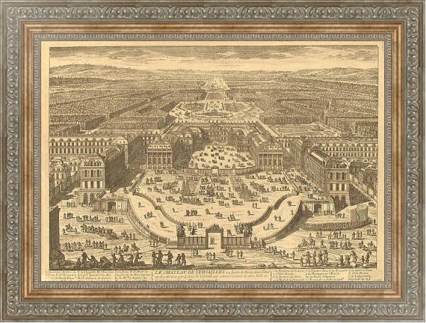 Постер Панорама дворцов и парков Версаля с типом исполнения На холсте в раме в багетной раме 484.M48.310