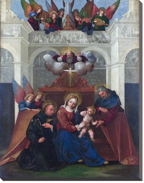 Постер Священная семья со Святым Николой из Толентино с типом исполнения На холсте без рамы