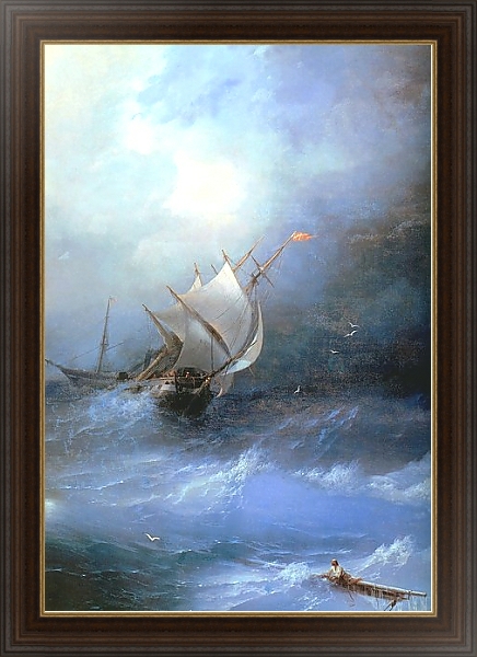 Постер Буря в ледовитом океане с типом исполнения На холсте в раме в багетной раме 1.023.151