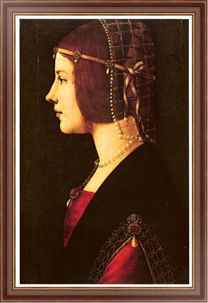 Постер Портрет дамы (Беатриче д'Эсте?) с типом исполнения На холсте в раме в багетной раме 35-M719P-83