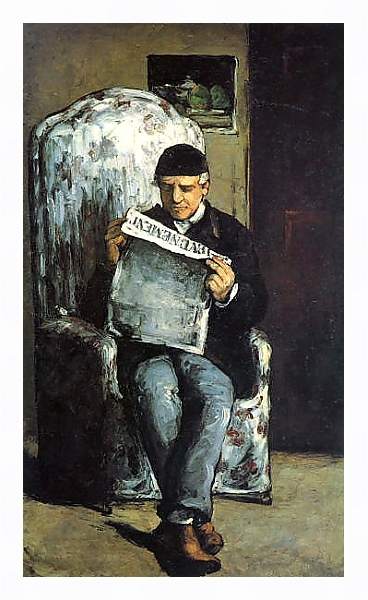 Постер Портрет Луи Августа Сезанна, отца художника с типом исполнения На холсте в раме в багетной раме 221-03