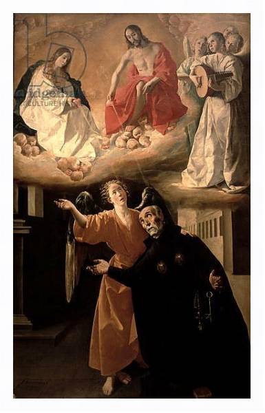 Постер The Vision of St. Alphonsus Rodriguez с типом исполнения На холсте в раме в багетной раме 221-03
