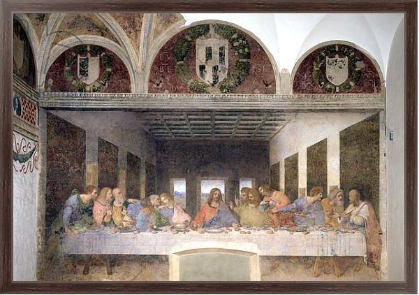 Постер The Last Supper, 1495-97 2 с типом исполнения На холсте в раме в багетной раме 221-02