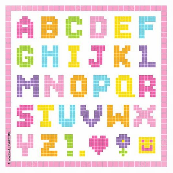 Постер Детский алфавит. Английские буквы с типом исполнения На холсте в раме в багетной раме 221-03