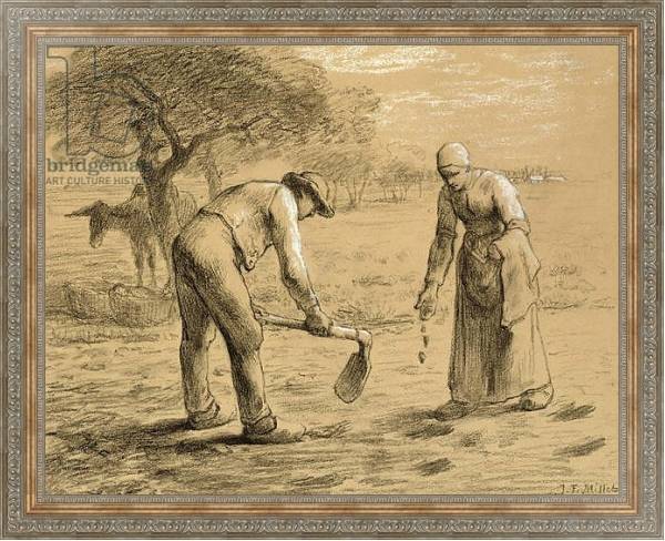 Постер Peasants planting potatoes с типом исполнения На холсте в раме в багетной раме 484.M48.310