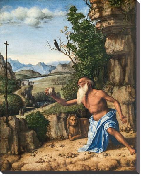 Постер Святой Жером на природе с типом исполнения На холсте без рамы