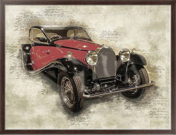 Постер bugatti, 1932 с типом исполнения На холсте в раме в багетной раме 221-02