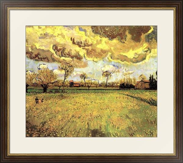 Постер Пейзаж под грозовым небом с типом исполнения Под стеклом в багетной раме 1.023.036