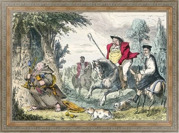 Постер King Henry VIII monk hunting с типом исполнения На холсте в раме в багетной раме 484.M48.310
