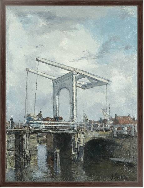 Постер Разводной мост в голланском городке с типом исполнения На холсте в раме в багетной раме 221-02