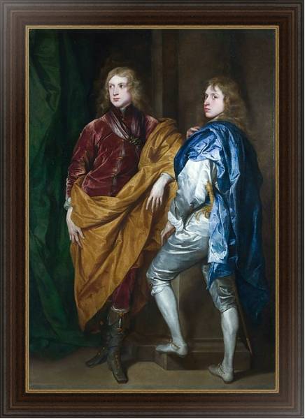 Постер Портрет двух молодых англичан с типом исполнения На холсте в раме в багетной раме 1.023.151