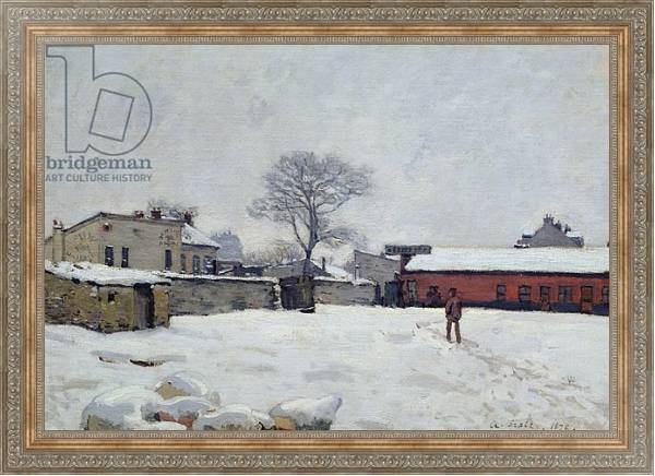 Постер Under Snow: the farmyard at Marly-le-Roi, 1876 с типом исполнения На холсте в раме в багетной раме 484.M48.310