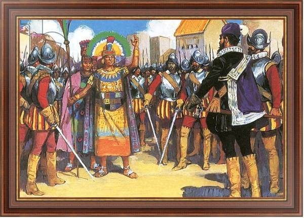 Постер Pizarro spurned the friendship of the king of the Incas с типом исполнения На холсте в раме в багетной раме 35-M719P-83