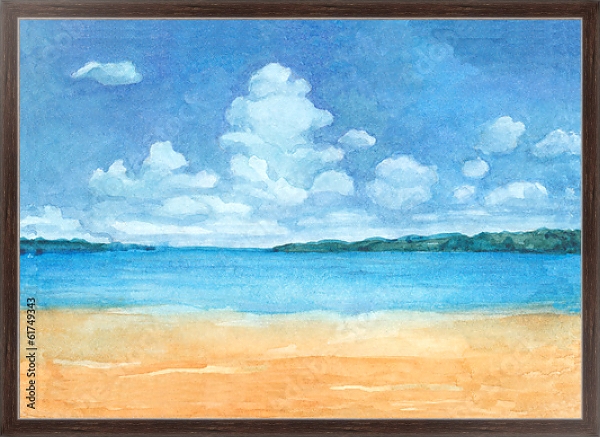 Постер Тропический пляж 1 с типом исполнения На холсте в раме в багетной раме 221-02