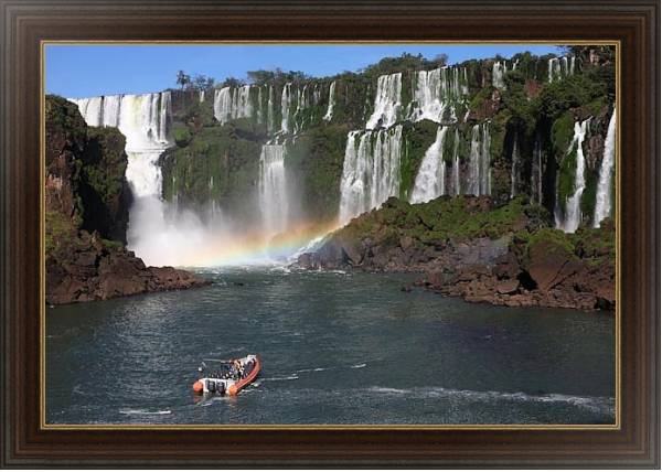 Постер Водопады Игуасу. Аргентина с типом исполнения На холсте в раме в багетной раме 1.023.151