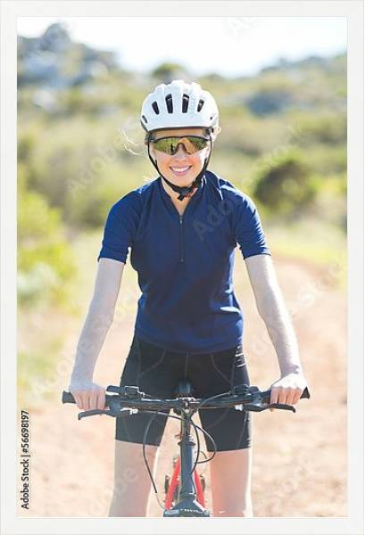 Постер Девушка на велосипеде с типом исполнения На холсте в раме в багетной раме 1727.7010