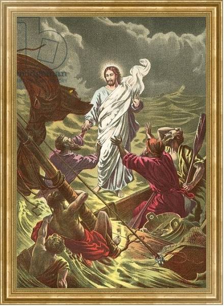 Постер Jesus walking on the water с типом исполнения На холсте в раме в багетной раме NA033.1.051