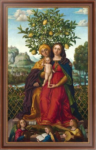 Постер Дева Мария с младенцем и Святой Анной 2 с типом исполнения На холсте в раме в багетной раме 35-M719P-83