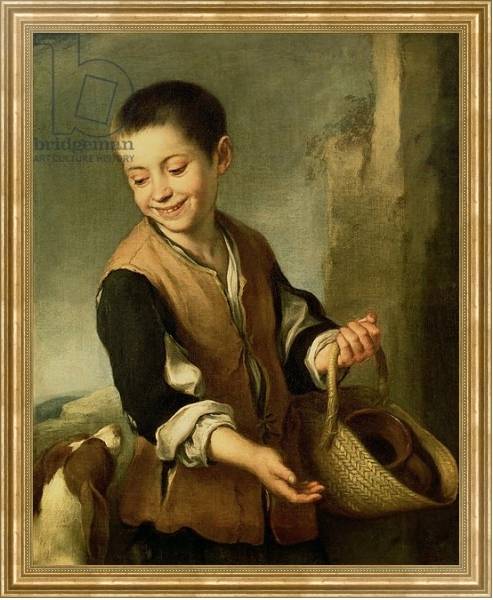 Постер Boy with a Dog, c.1650 с типом исполнения На холсте в раме в багетной раме NA033.1.051