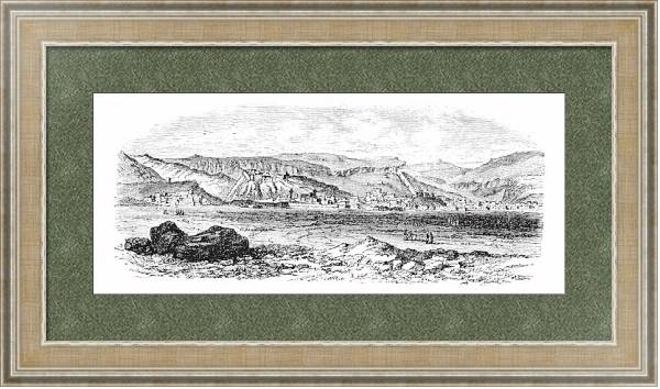 Постер Landscape and mountains at Kars, Turkey vintage engraving с типом исполнения Акварель в раме в багетной раме 485.M40.584