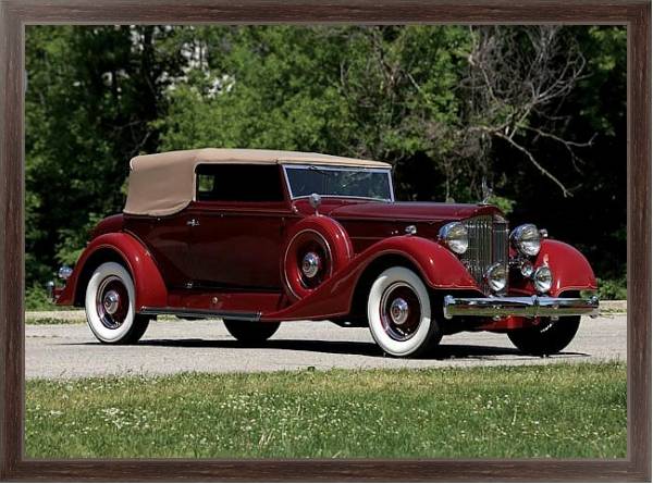 Постер Packard Super Eight Convertible Victoria '1934 с типом исполнения На холсте в раме в багетной раме 221-02